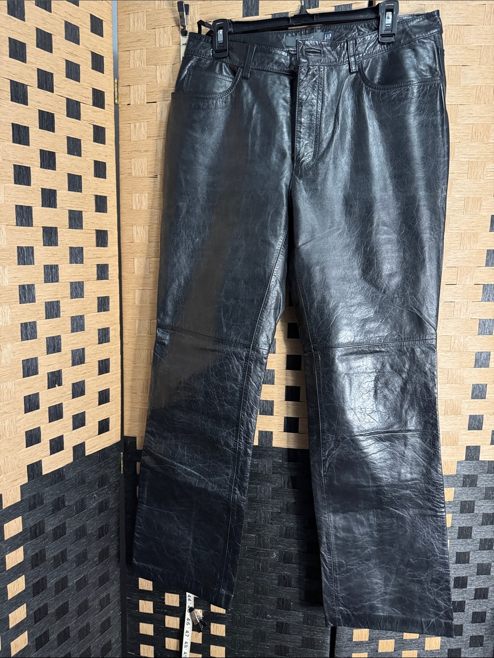 Leather Vintage Woman’s GAP Black Boot Cut Pants size 12